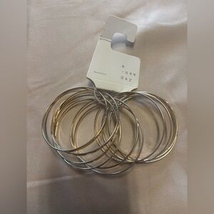 A New Day Gold/Silver Metal Bangles
